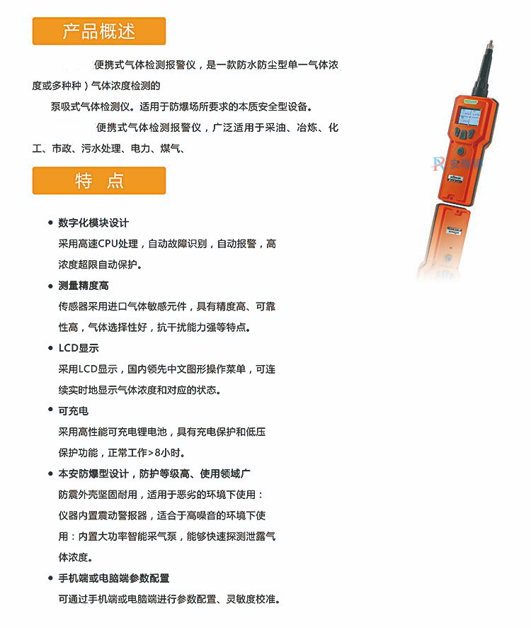 泵吸式多种气体检测仪产品概述